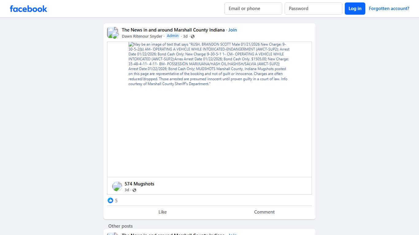 The News in and around Marshall County Indiana Facebook