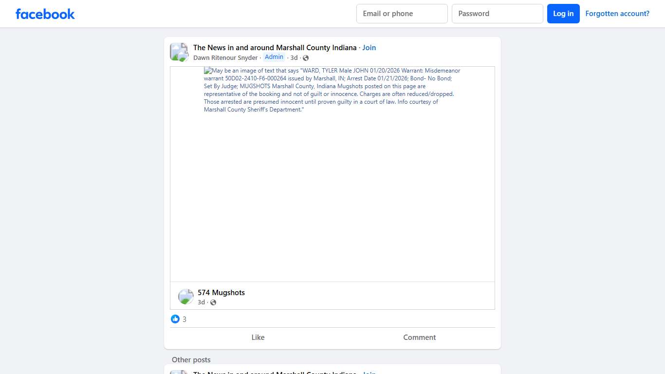 The News in and around Marshall County Indiana Facebook
